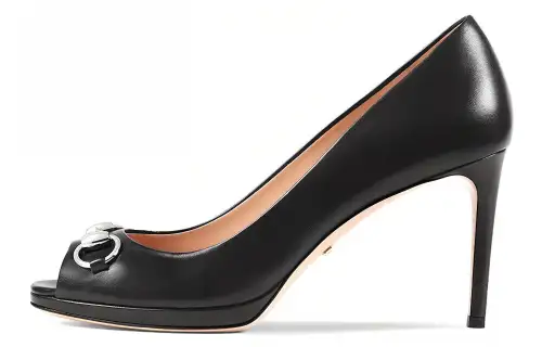GUCCI Horsebit Slim Heel High Heels Women's Black