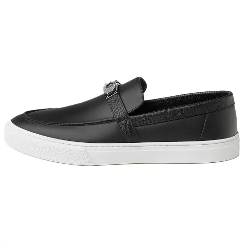 HERMES Game Calfskin Casual Shoes Men's Black