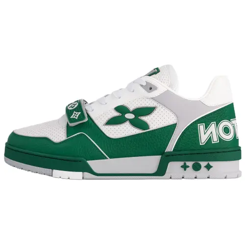 LOUIS VUITTON Trainer Cow Leather Low top Skateboard Shoes Men's Green