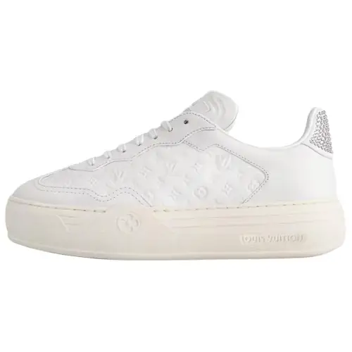 LOUIS VUITTON Groovy Leather Low top Skateboard Shoes Women's White