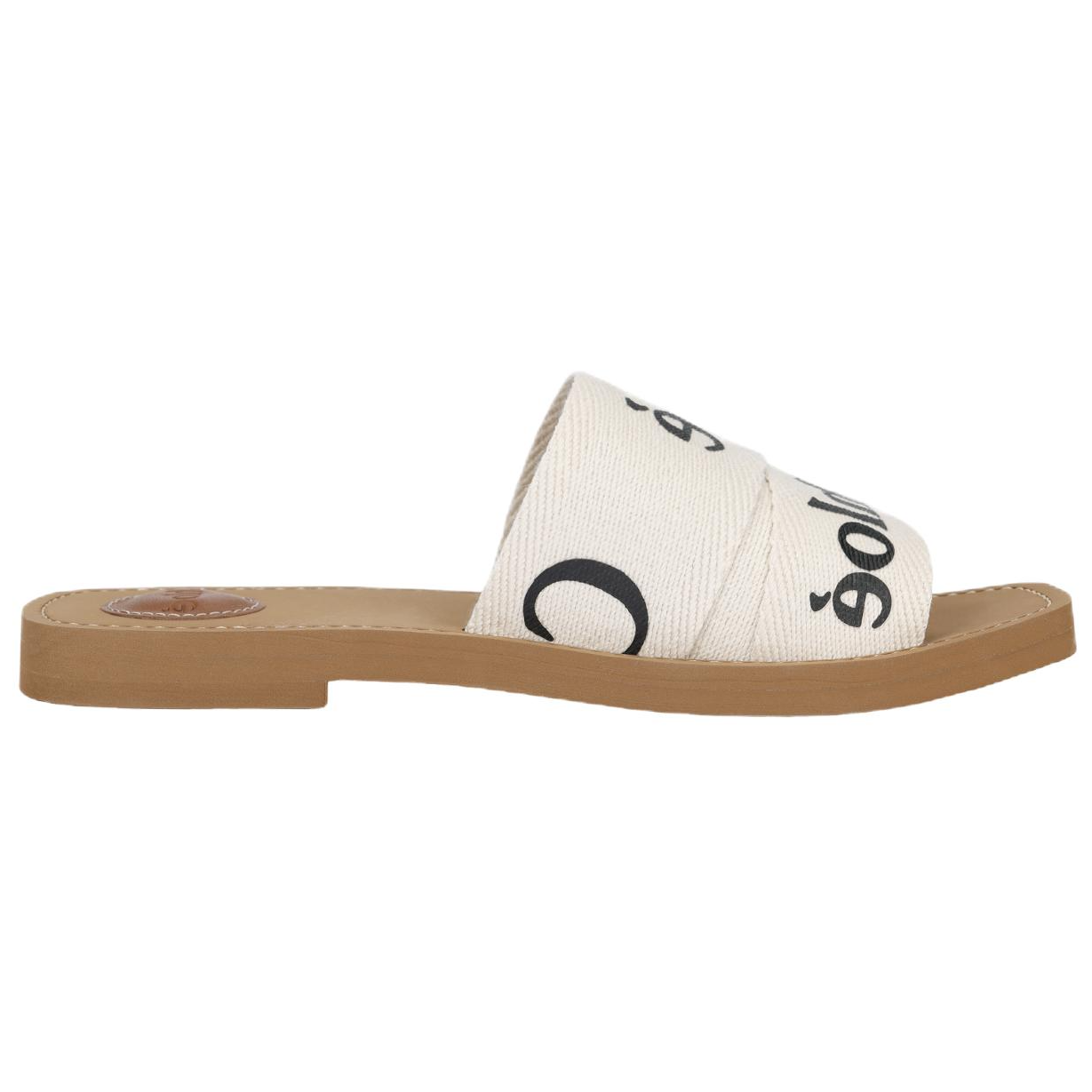 Chloe Woody Slide Slippers Women's White