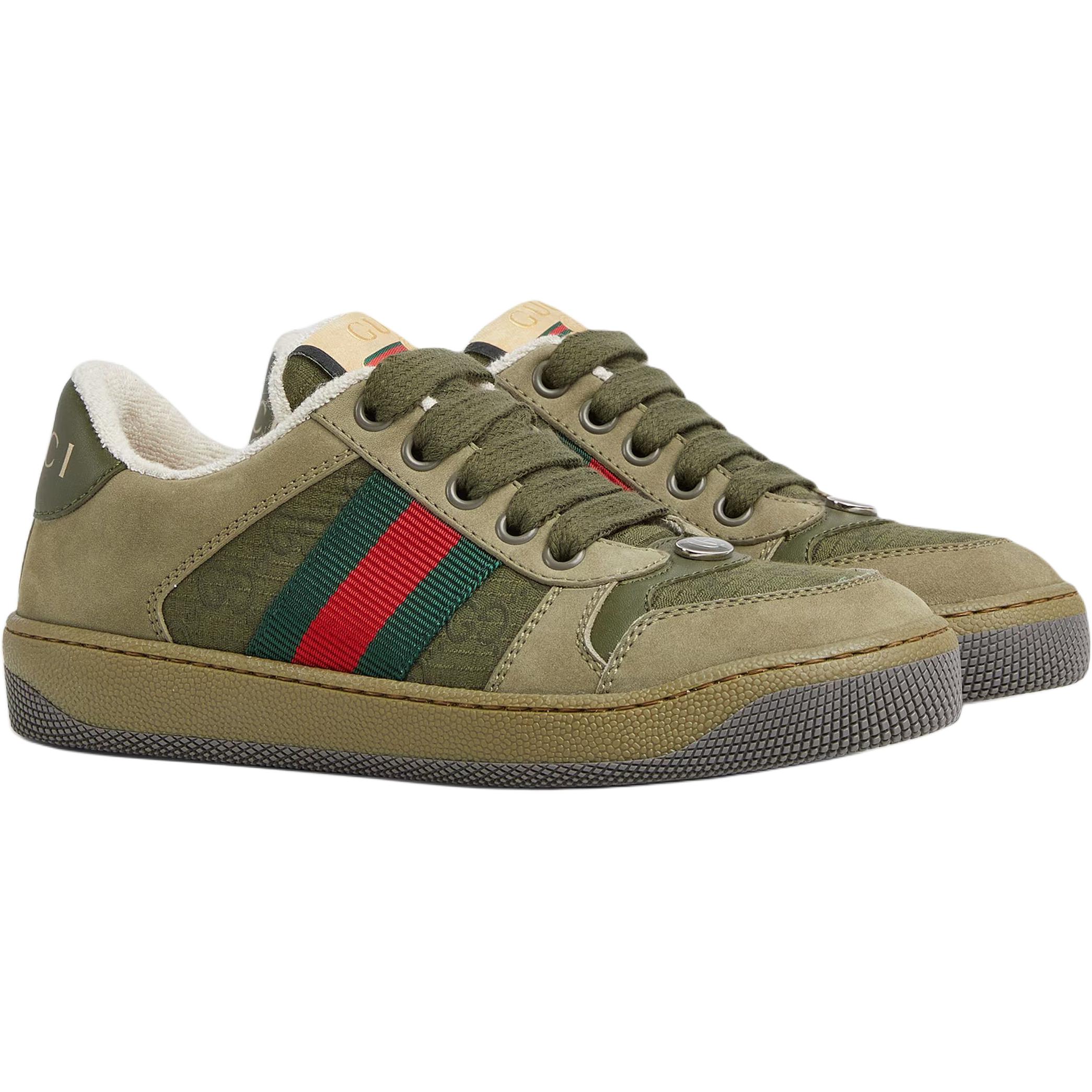 Детские кеды Gucci Screener (зеленые) — фото 3
