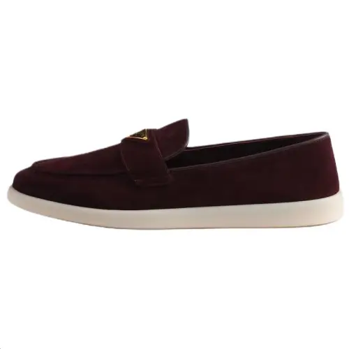 PRADA Calfskin Loafers 2.5cm Women's Burgundy
