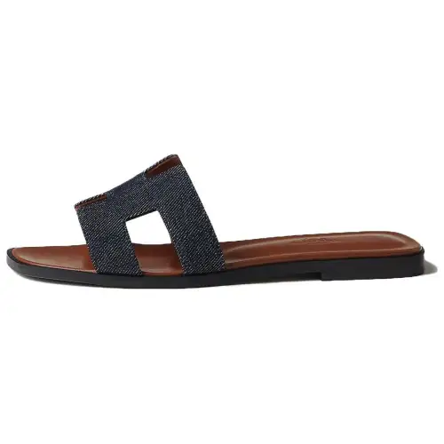 HERMES Oran Slide Slippers Women's Blue
