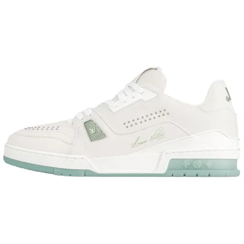 LOUIS VUITTON Trainer Low top Skateboard Shoes Men's White Green