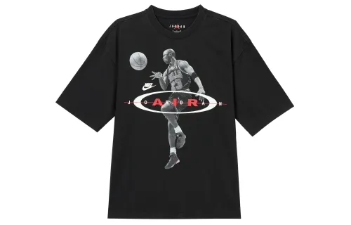 Jordan Air T Shirts Men's Black Crew Neck Moderate