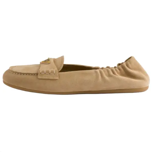 PRADA Calfskin Casual Shoes Women's Beige