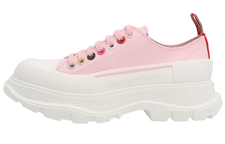 Alexander McQueen Tread Slick Low Lace Up 'Pink Multicolor' Women's