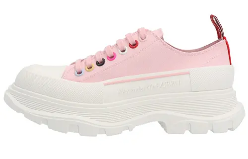 Alexander McQueen Tread Slick Low Lace Up 'Pink Multicolor' Women's