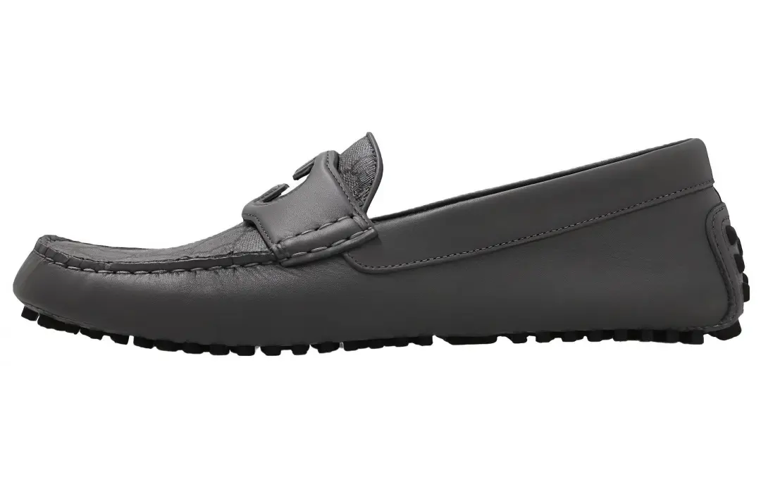 GUCCI Interlocking Gommino Loafers Men's Gray