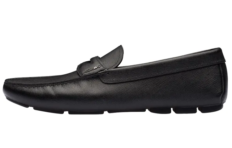 PRADA Saffiano Leather Casual Shoes Men's Black