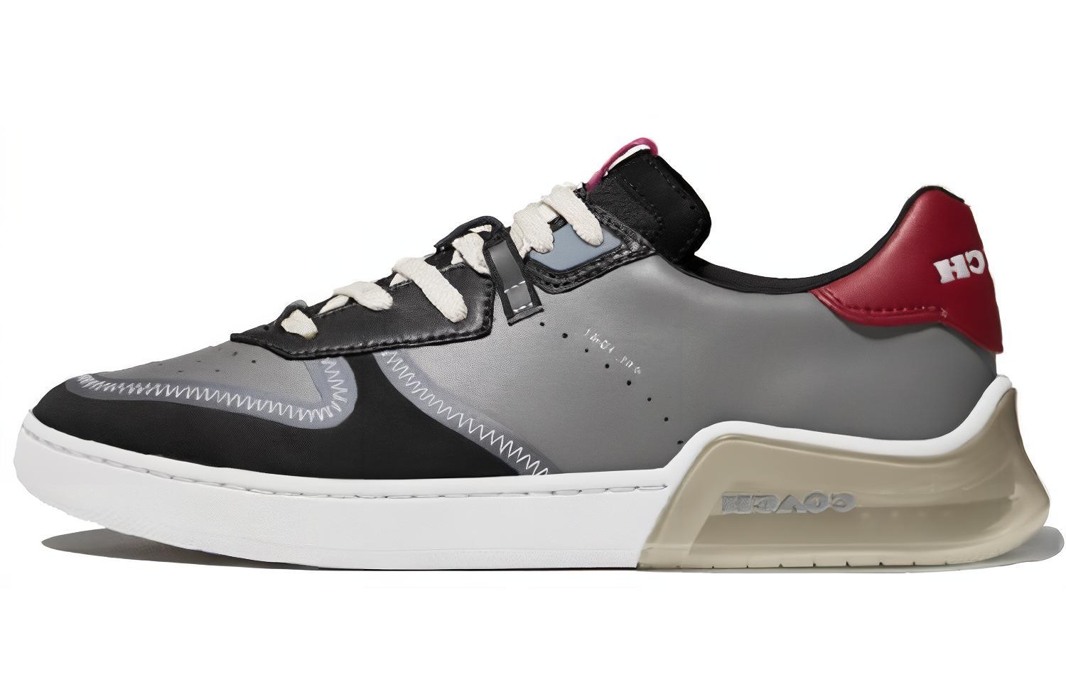 COACH CitySole Court Casual Low top Stylish Skateboarding Shoes Men's Black Gray