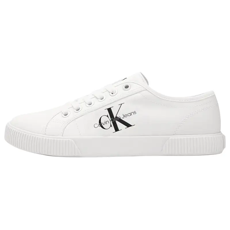 CKJ CALVIN KLEIN JEANS Fabric Low top Skateboard Shoes Women's White