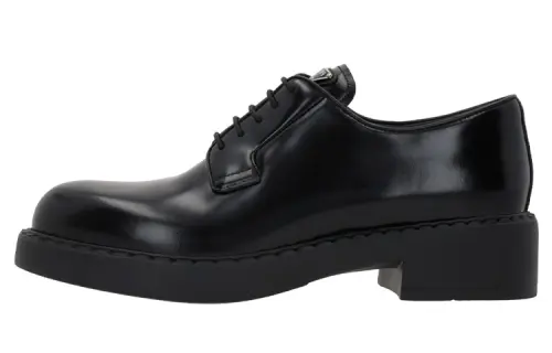 PRADA Leather Derby Shoes Women's Black