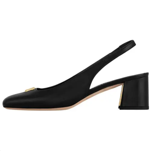 LOUIS VUITTON Swing Chunky Heel High Heels 5.5cm Women's Black