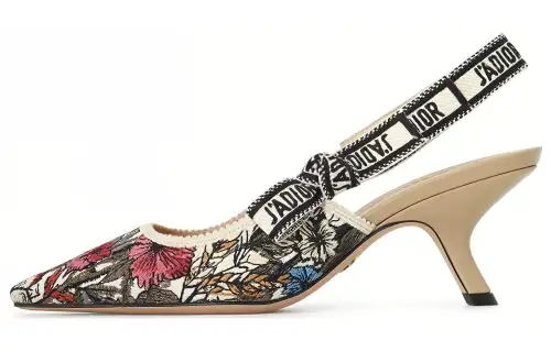 DIOR J'Adior Fabric Pointed Toe Slim Heel High Heels Women's Multicolor
