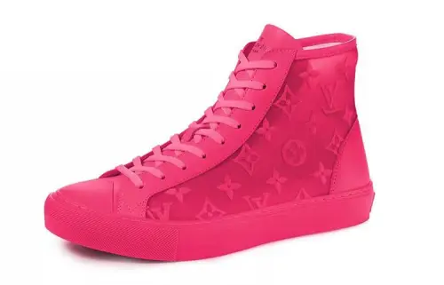 LOUIS VUITTON Tattoo Fabric Stylish Skateboarding Shoes Men's Pink
