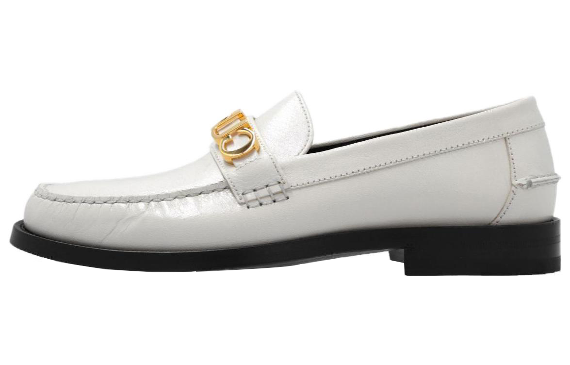 Женские лоферы Gucci Leather Loafers (белые)