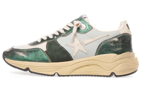 Golden Goose Running Sole Low top Casual Shoes Men's Green Distressed