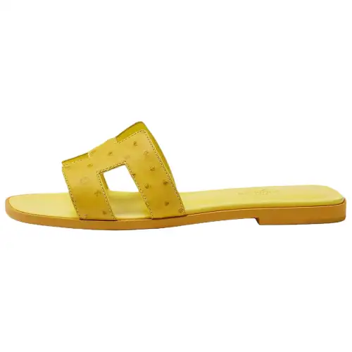HERMES Oran Slide Slippers Women's Yellow