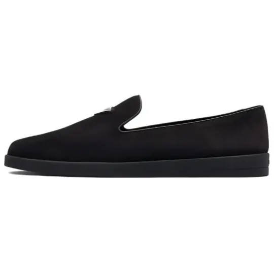 PRADA Leather Casual Shoes Men's Black