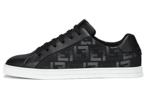 FENDI MONOGRAM Low top Stylish Skateboarding Shoes Men's Black