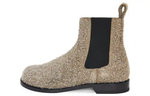 LOEWE Campo Leather Short Chelsea Boots 3cm Men's Khaki Green