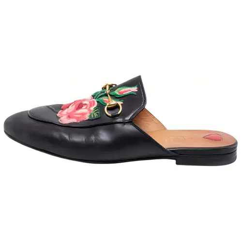 GUCCI Princetown Closed Toe Slippers Women's Black