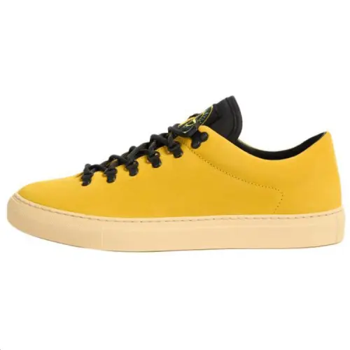 STONE ISLAND Suede Low top Skateboard Shoes Men's Yellow