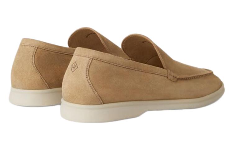 Loro Piana Summer Walk Suede Loafers Men's Light Wood Smoke
