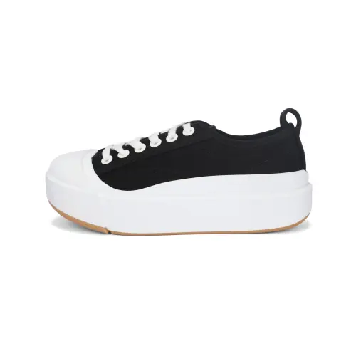 Bottega Veneta Vulcan Low top Skateboard Shoes Women's Black White