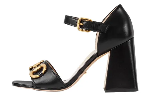 GUCCI Horsebit Block-heel Sandals