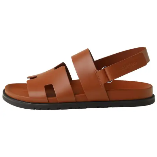 HERMES Genius One Strap Sandals Men's Brown