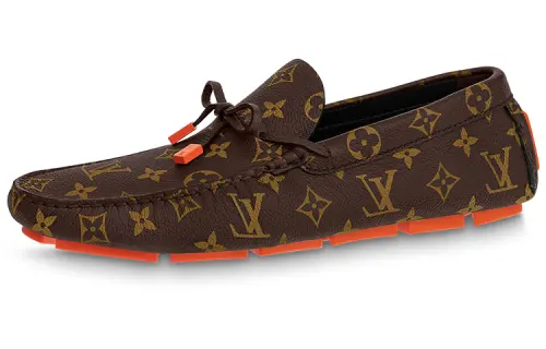 LOUIS VUITTON Driver Leather Moccasin Shoes Casual Shoes Men's Brown