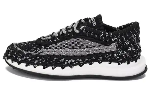 Valentino Crochet Abrasion Resistant Lightweight Wear resistant And Lightweight Low top Casual Shoes Men's Black