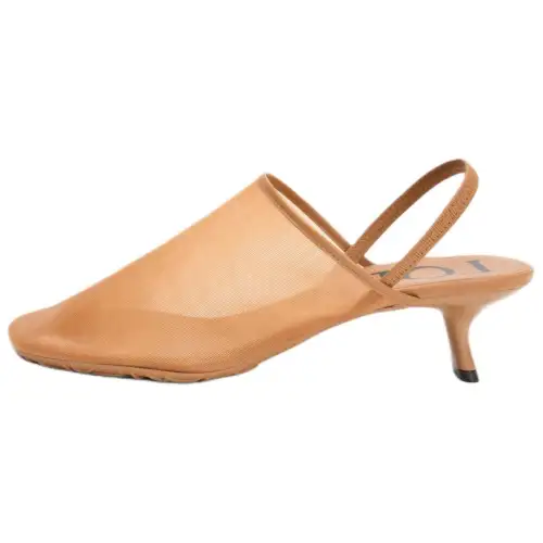LOEWE Petal Mesh Irregular Heel High Heels 4.5cm Women's Brown