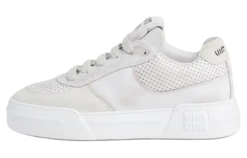 MIU MIU Leather Low top Skateboard Shoes Women's White