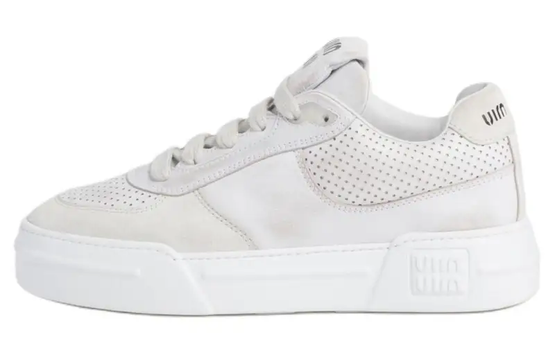 MIU MIU Leather Low top Skateboard Shoes Women's White
