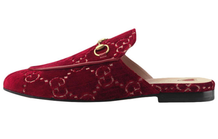 GUCCI Gucci Princetown Horsebit Toe Slippers Women's Dark Red