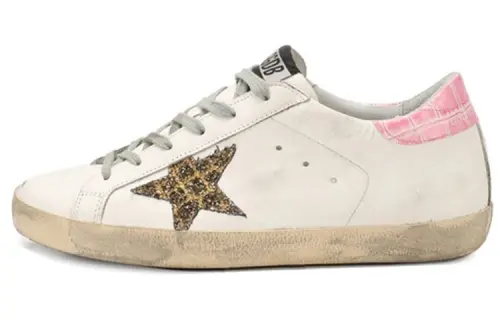Golden Goose Super Star Deluxe Brand Low top Stylish Skateboarding Shoes Women's Ecru Gold Distressed