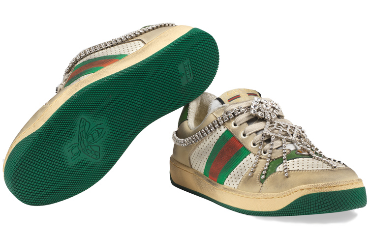 Женские кеды Gucci Screener (желтые) — фото 5