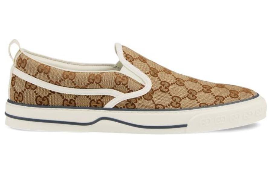 Мужские кеды Gucci Tennis 1977 (коричнево-желтые) — фото 2