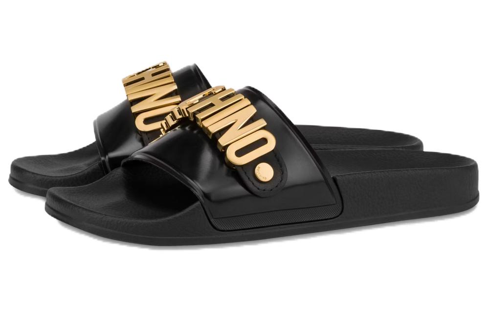 MOSCHINO Slide Slippers Women's Black Gold