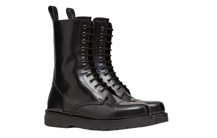 Valentino Round Toe Lace Up Boots