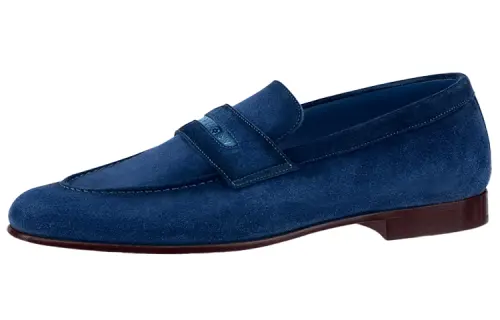 LOUIS VUITTON Glove Leather Casual Shoes Men's Blue