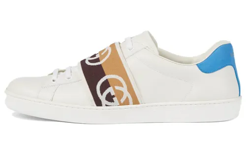 Gucci Ace Elastic Web 'Interlocking G - White Brown'