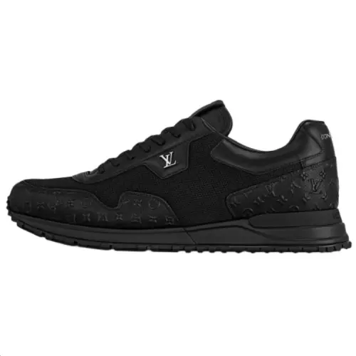 LOUIS VUITTON Run Away Cow Leather Low top Casual Shoes Men's Black