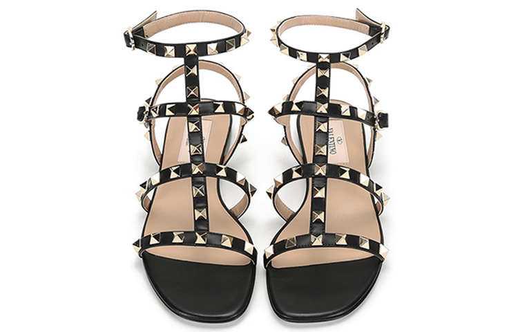 Valentino Garavani Rockstud Ankle-strap Flat Sandals