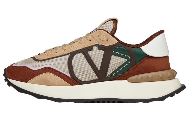 Valentino Valentino Netrunner fabric lace-up comfortable round toe shock-absorbing low-cut sports and casual shoes men's camel brown