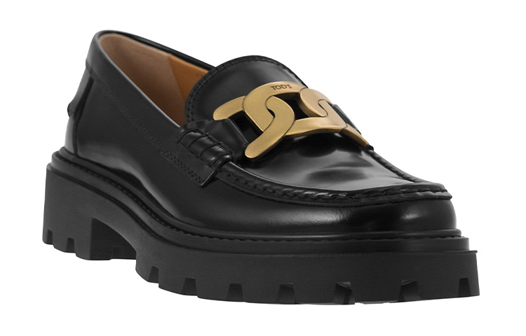 TOD'S Logo Plaque Slip On Loafers Women's